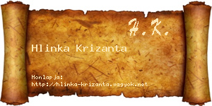 Hlinka Krizanta névjegykártya